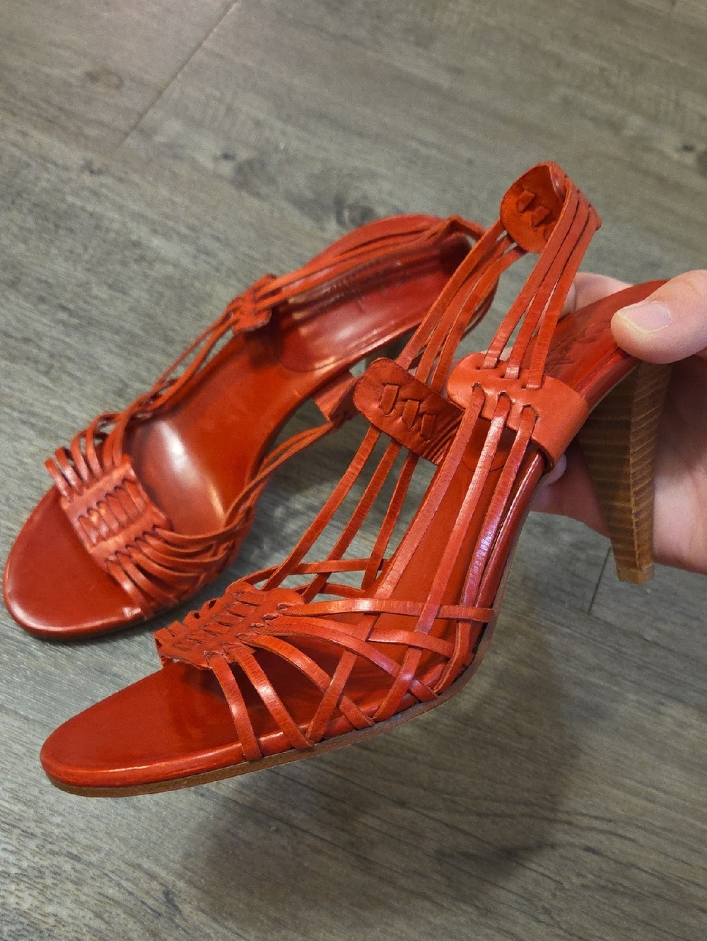 Cole Haan Red Strappy High Heel Sandals - Picture 2 of 10